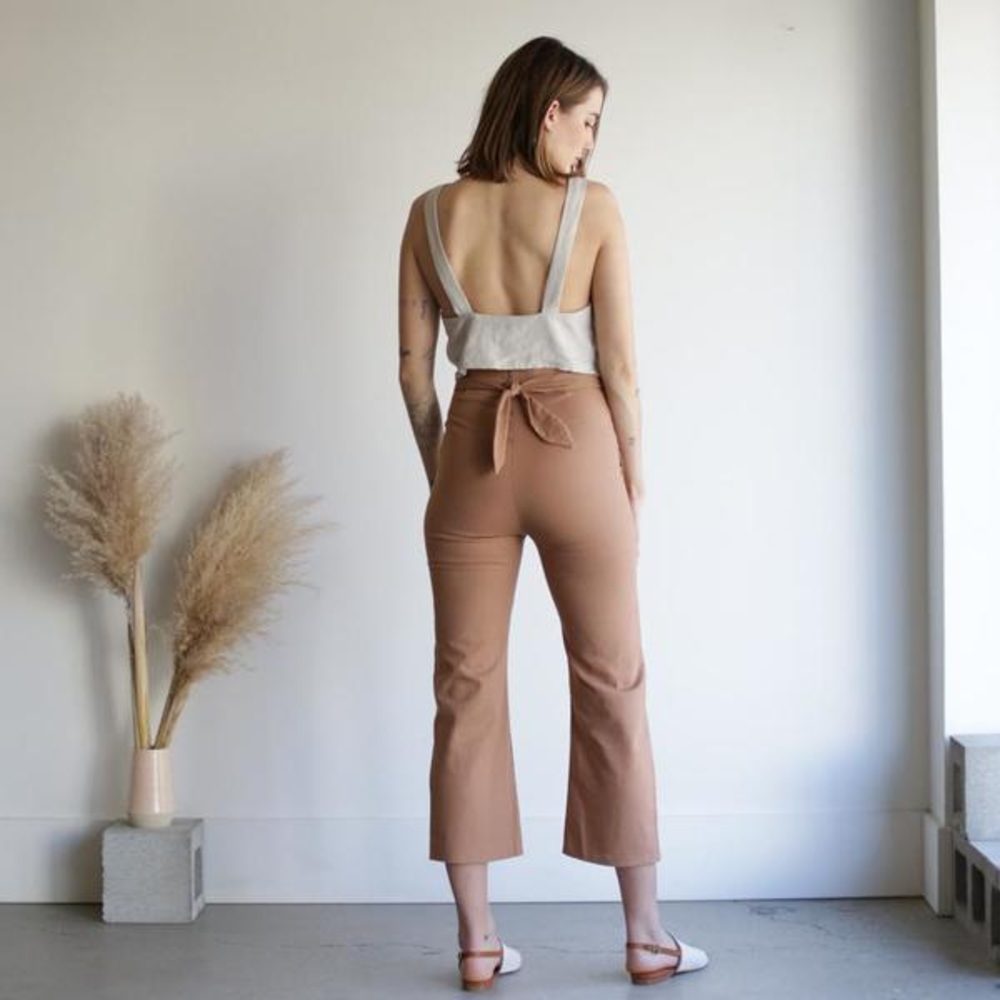 DONNI. [revolve flora beige linen trousers]